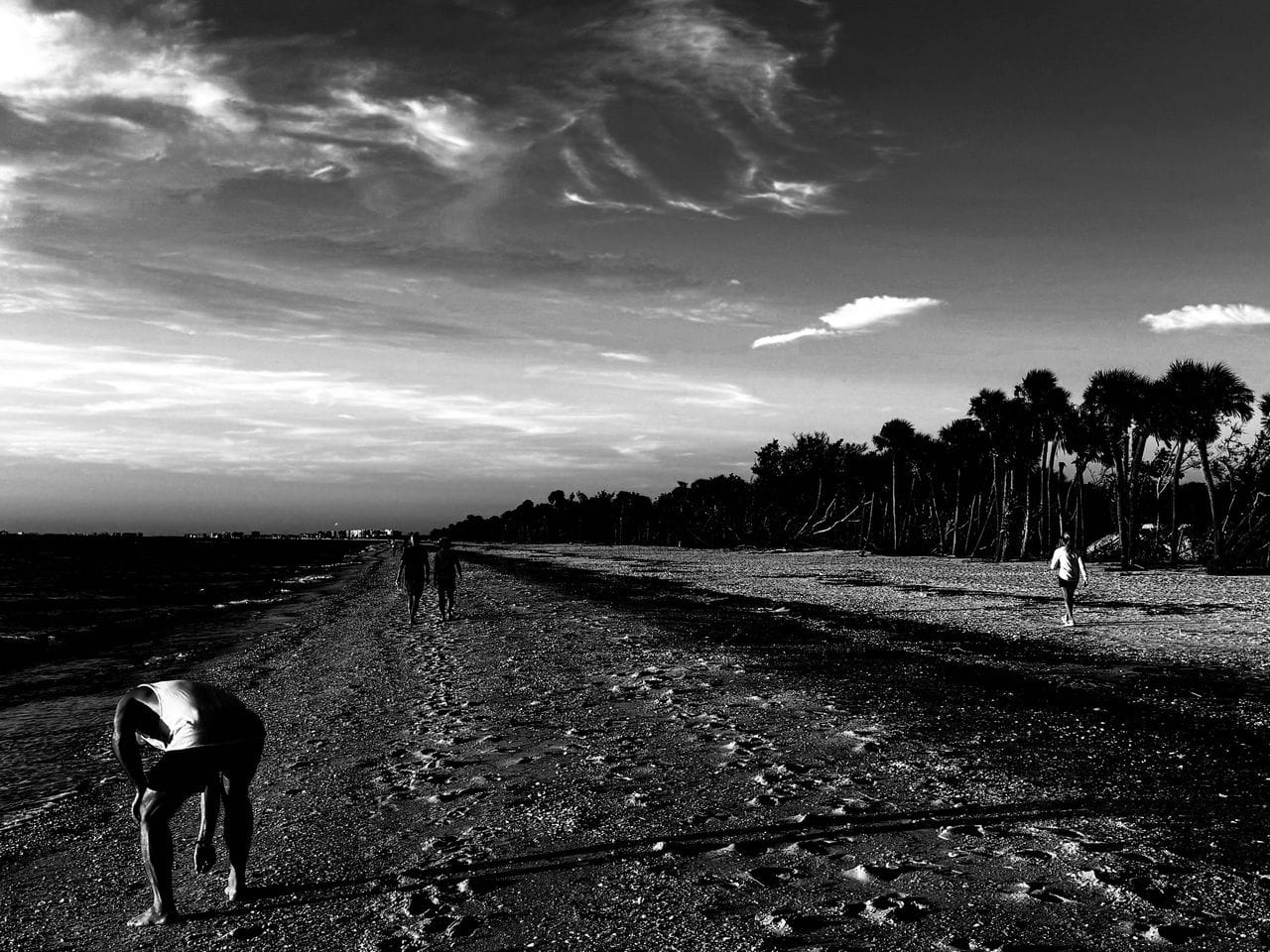 Barren landscape of Vanderbilt Beach, Naples, FL, caused by Hurricane Milton. Captured by Kelly Dowd