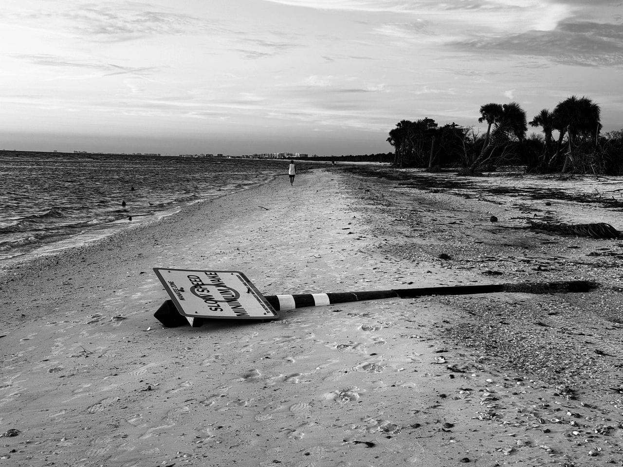 Ocean post uprooted by Hurricane Milton in Naples, Florida, Captured by Kelly Dowd